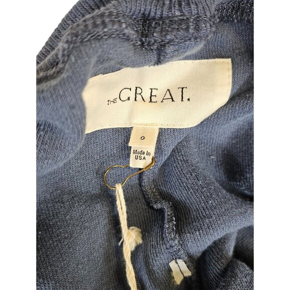 The Great Sherpa Floral Embroidered Cropped Sweatpants Size 0 Blue - Picture 7 of 10